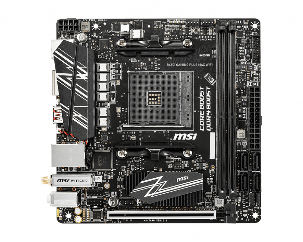 MSI B450I GAMING PLUS MAX WIFI Motherboard AMD B450 Socket AM4 mini ITX