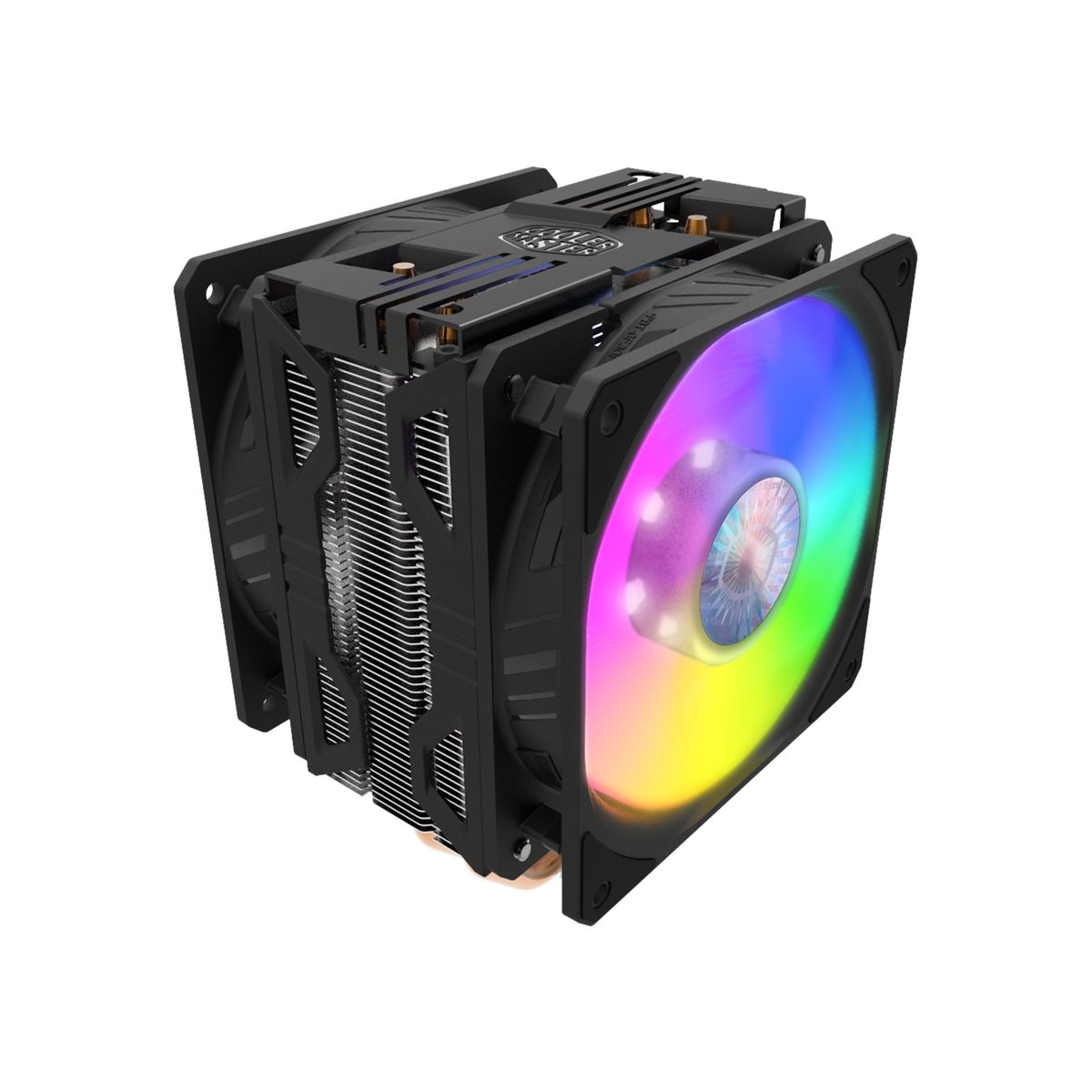 Cooler Master Hyper 212 LED Turbo ARGB Prozessor-Kühler, 120 mm, 650-1800 RPM, PWM, 62 cfm, 2x Lüfter, Schwarz/Silber