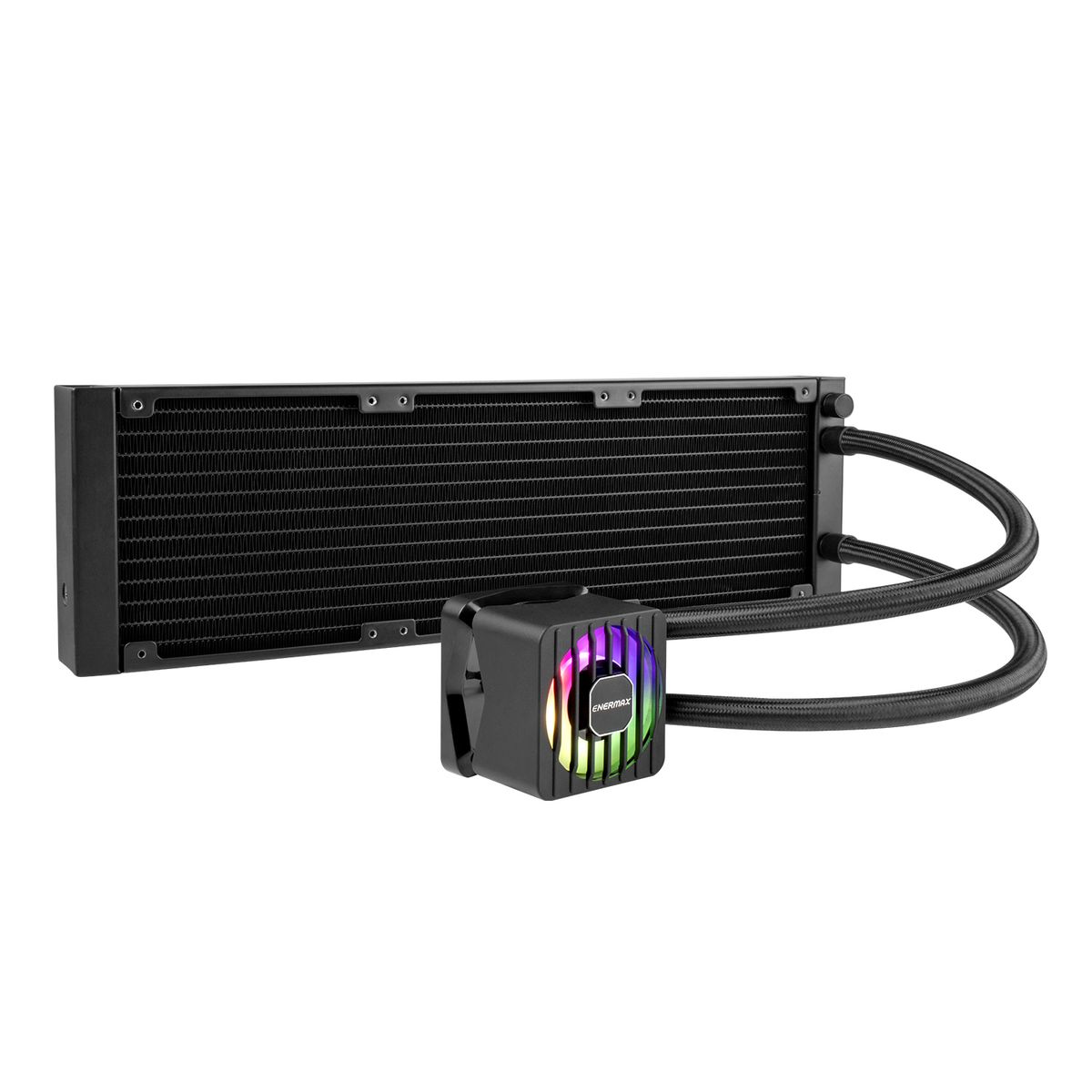 Enermax ELC-LMF360-ARGB LIQMAXFLO AIO Flüssigkeitskühlung 360 mm ARGB Schwarz, 3x120 mm Silent Flow Lüfter, PWM-Pumpe, 38 mm Radiator, kompatibel mit LGA1700/AM5