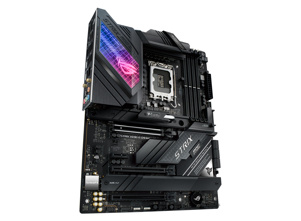 ASUS ROG STRIX Z690-E GAMING WIFI Mainboard, Intel Z690 LGA1700, ATX, DDR5, PCIe 5.0, M.2 NVMe, Wi‑Fi 6E, 2.5Gb Ethernet, Bluetooth 5.2, 7.1 Audio