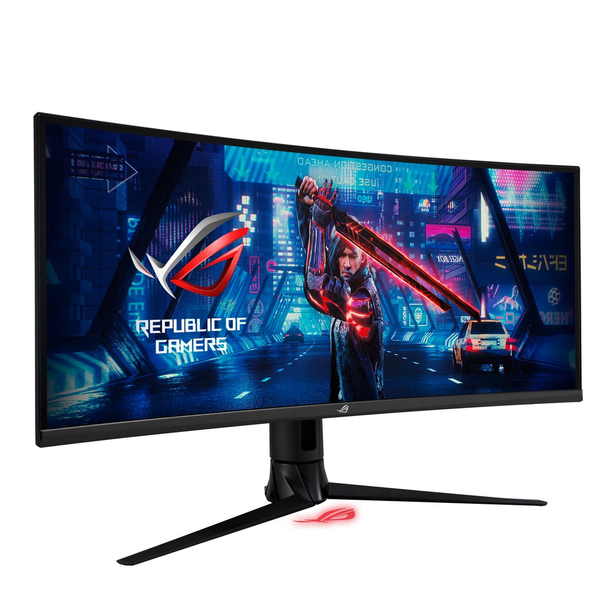 ASUS ROG Strix XG349C 34" UWQHD Curved Gaming Monitor 180 Hz 1ms GtG G-Sync kompatibel DisplayHDR 400 KVM Switch Fast IPS Panel 21:9 3440x1440 DisplayPort HDMI USB-C ergonomisch