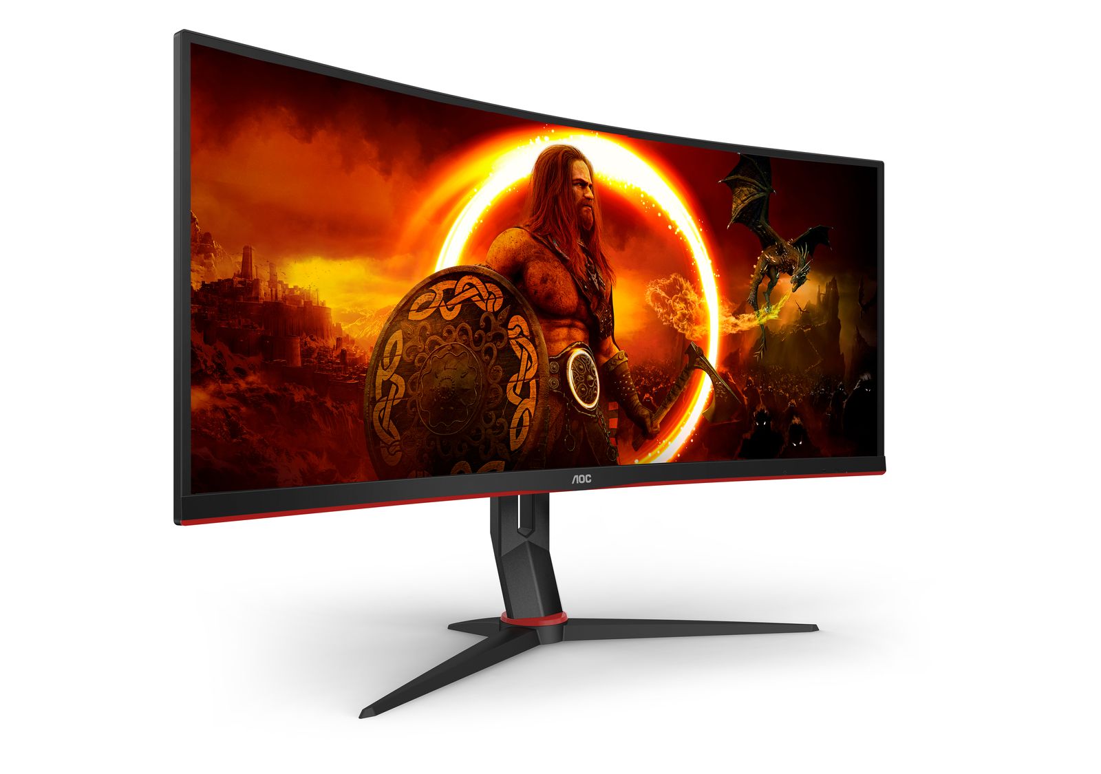 AOC G2 CU34G2XPD/BK Computerbildschirm 86,4 cm (34") 3440 x 1440 Pixel Wide Quad HD LED Schwarz, Rot