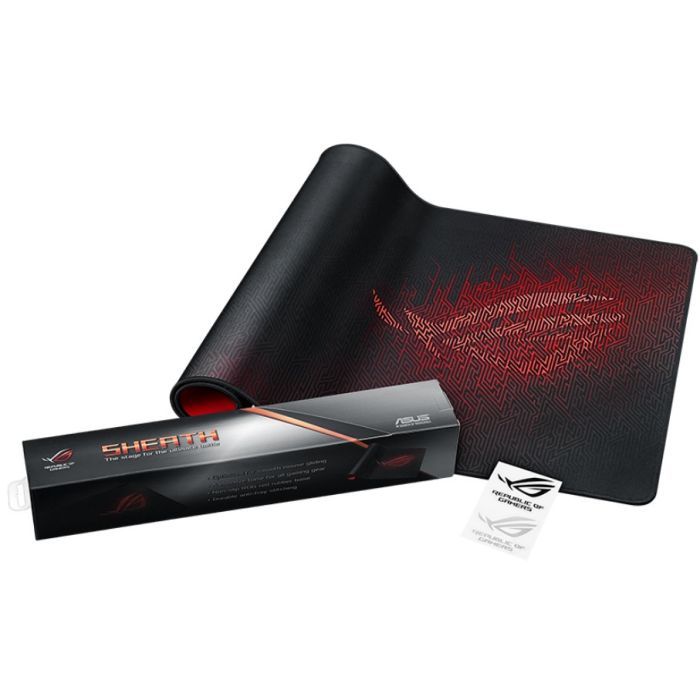 ASUS ROG Sheath Gaming-Mauspad XXL, 900 x 440 mm, 3 mm, Schwarz/Rot