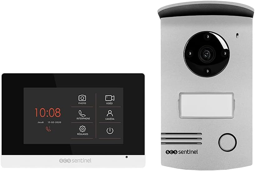 SCS Sentinel PVF0040 Drahtgebundene Video-Türsprechanlage Komplettset 4,3-Zoll Touchscreen, 2-Draht, wetterfest, Weiß, EU Stecker SCS Sentinel PVF0040 Drahtgebundene Video-Türsprechanlage Komplettset 4,3-Zoll Touchscreen, 2-Draht, wetterfest, Weiß, EU Stecker