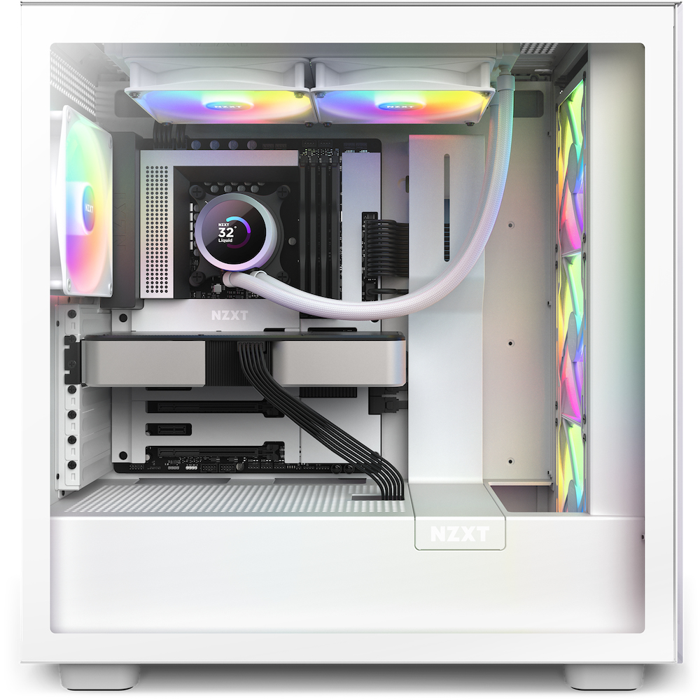 NZXT Kraken 280 RGB All-in-One-Wasserkühlung, 2x 140 mm Lüfter, TFT-LCD Display, RGB, Weiß, CPU-Kühler, Kompatibel mit LGA 1700, AM5