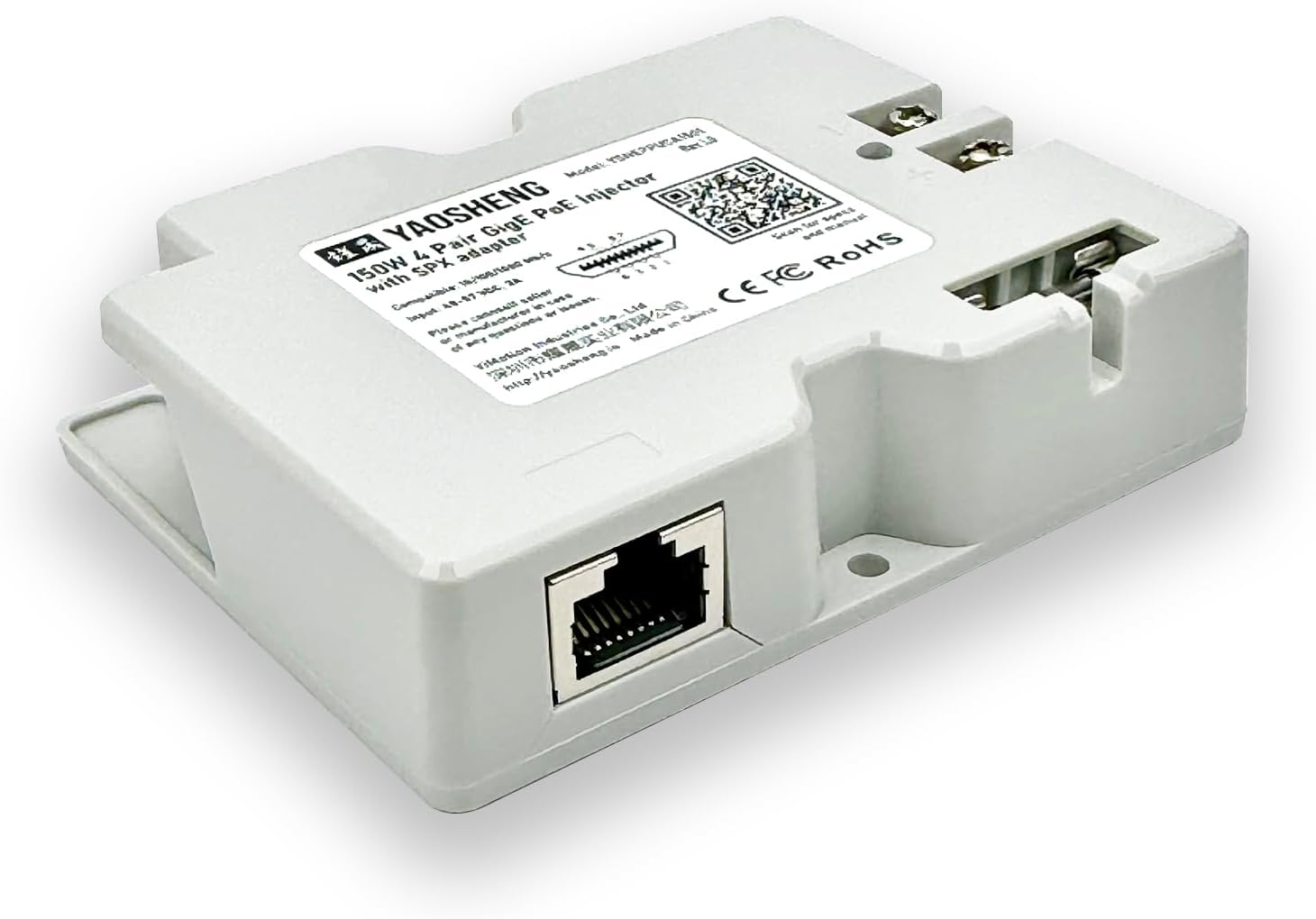 YAOSHENG YSNEPPUCA1501 150 W 2-in-1 PoE-Injektor mit SPX-Kabeladapter für Starlink V2, RJ45, Power over Ethernet