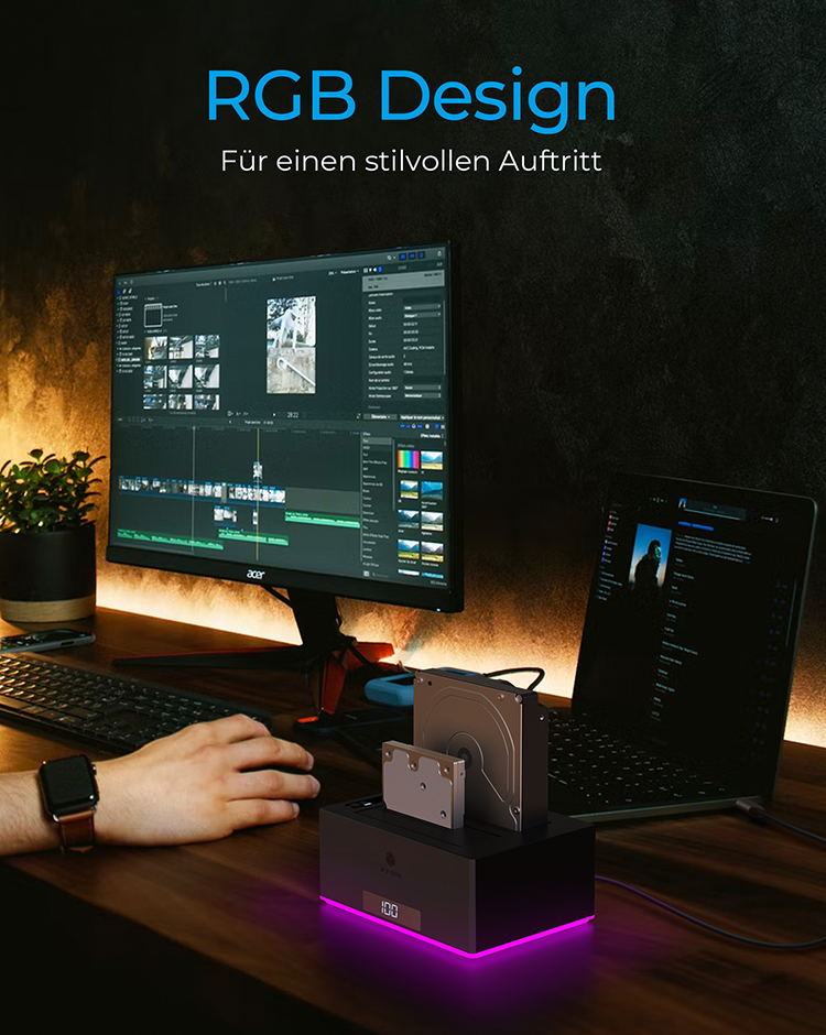 ICY BOX IB-127CL-U3 USB 3.2 Gen 1 (3.1 Gen 1) Type-B Schwarz