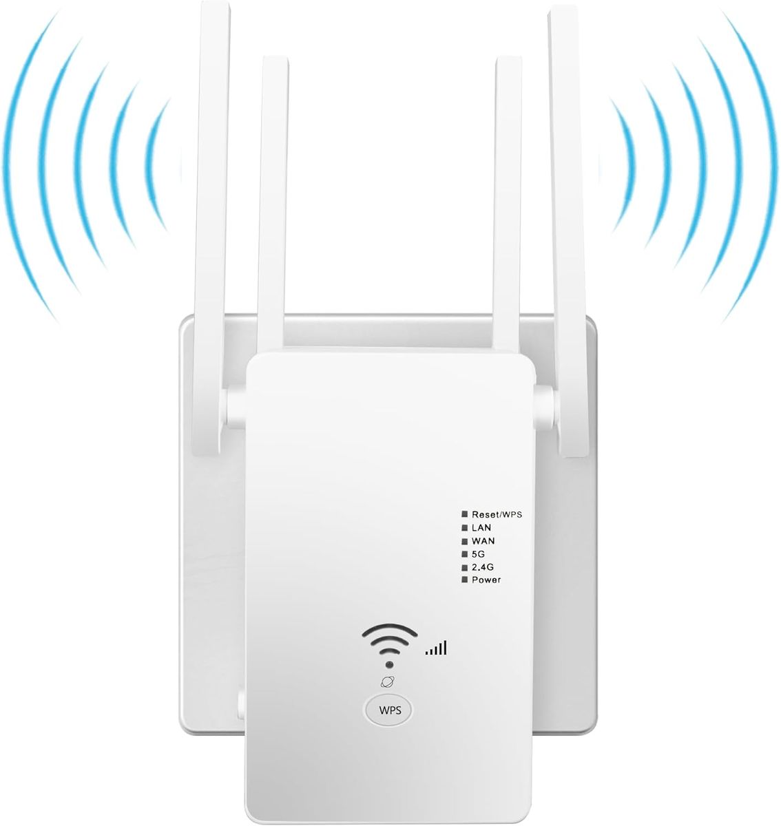 Qwdqwd Qwdqwd WLAN Repeater 1200 Mbit/s Dual-Band, Repeater/Router/Access Point, 4 Antennen, LAN/WAN, EU, Weiß