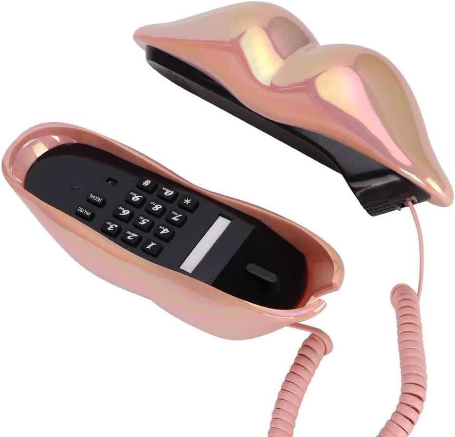 Fasient Single Festnetztelefon, Tischtelefon mit modischer Mundlippenform Fasient Single Festnetztelefon, Tischtelefon mit modischer Mundlippenform