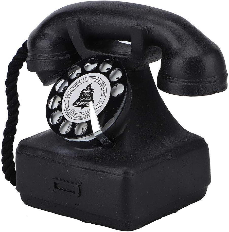 Alvinlite Wählscheiben-Telefone Antike Telefon-Requisiten Retro Festnetz-Schreibtischtelefon für Cafe Bar Fenster Dekoration schwarz