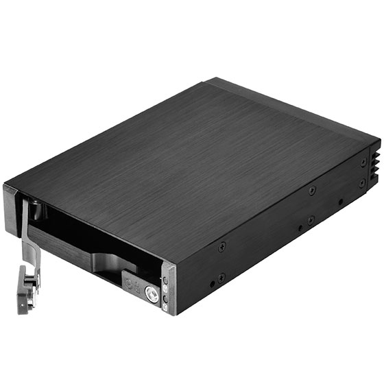 SilverStone SST-FS202B Festplatten-Backplane 2x2,5" in 3,5" Einschub, Aluminium, Schwarz, 6 Gbit/s, Schloss, LED, Hot-Swap