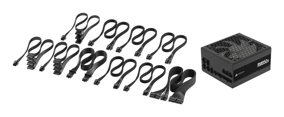 Corsair RMx Series RM850x Netzteil 850 W ATX, Voll modular, 24-pin, 80 PLUS Gold, 14 cm Lüfter, Schwarz, EU