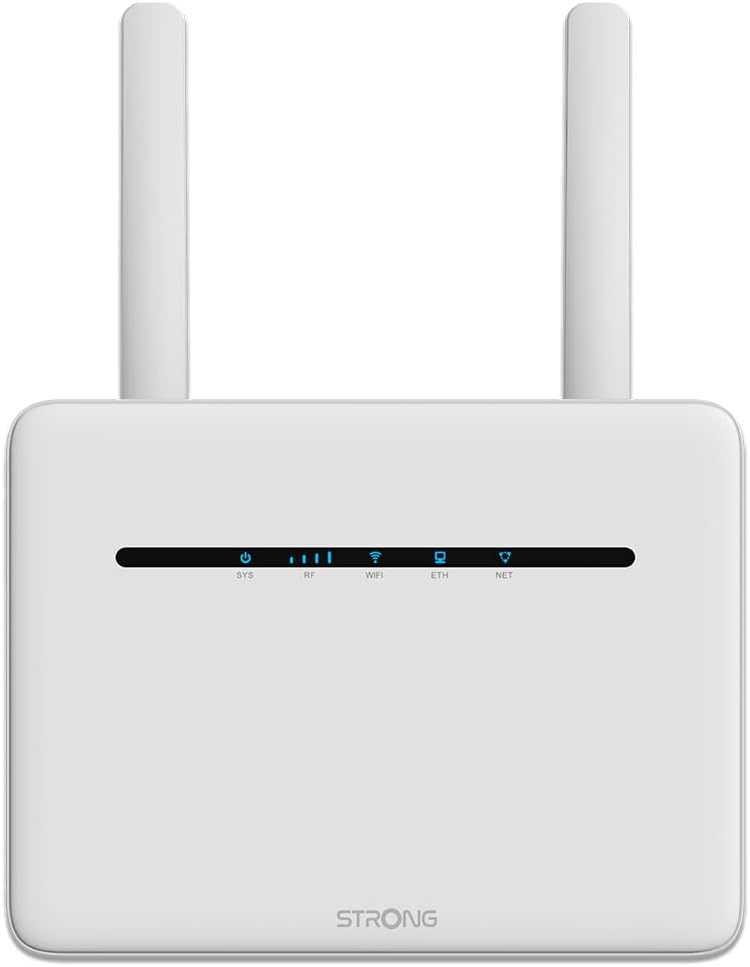 STRONG 4G+ Router 1200 | mobiler LTE Router | 2 SIM Karten Adapter | 1200 mbit/s | 4X LAN-Anschluss, weiß