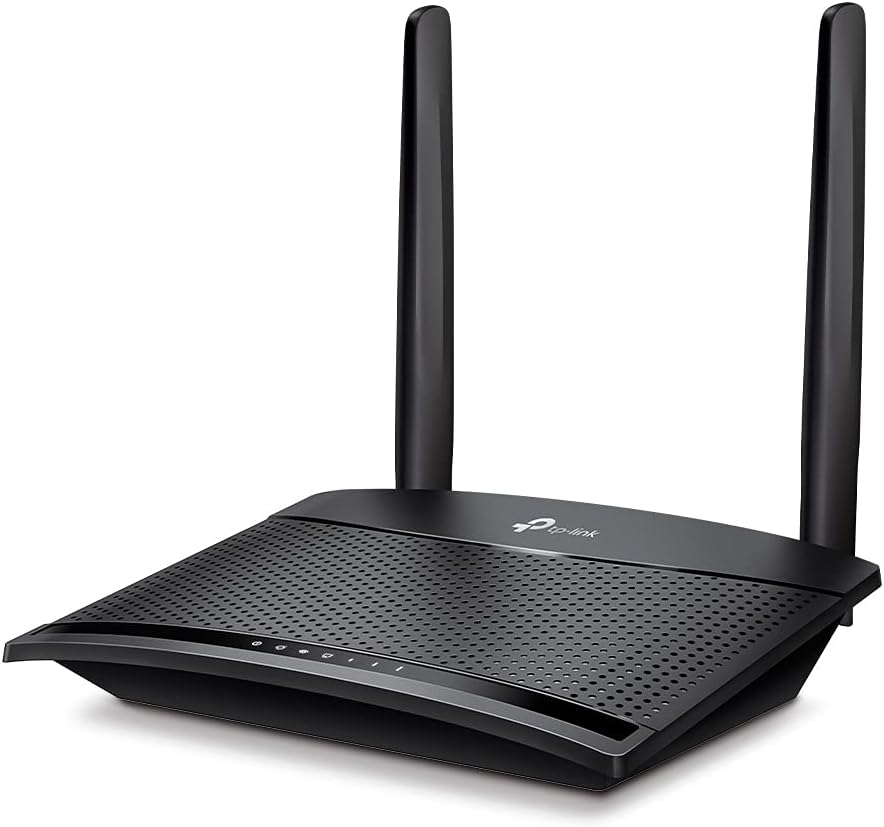 TP-Link TL-MR110 Cat4 4G LTE Wireless N300Mbps Router, WiFi Router mit Sim, zwei abnehmbare LTE Antennen, LAN/WAN Port, 4G Sim Modem, keine Konfiguration, Anschluss von bis zu 32 Geräten, Plug&Play