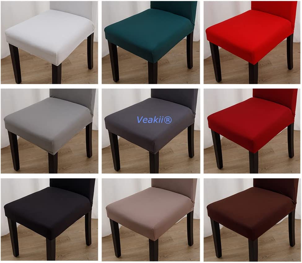 Veakii R Stuhlhussen 4 Stück Elastische Moderne Beschützer Stuhlhussen, Stuhl Abdeckungen für Haus Esszimmer Moderne Hochzeit Bouquet, Hotel, Restaurant Dekor（Hellgrau） Hellgrau 4 Stück