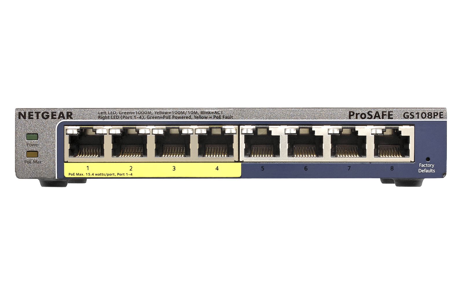 NETGEAR ProSAFE Plus 8-Port Gigabit Switch with 4-Port PoE