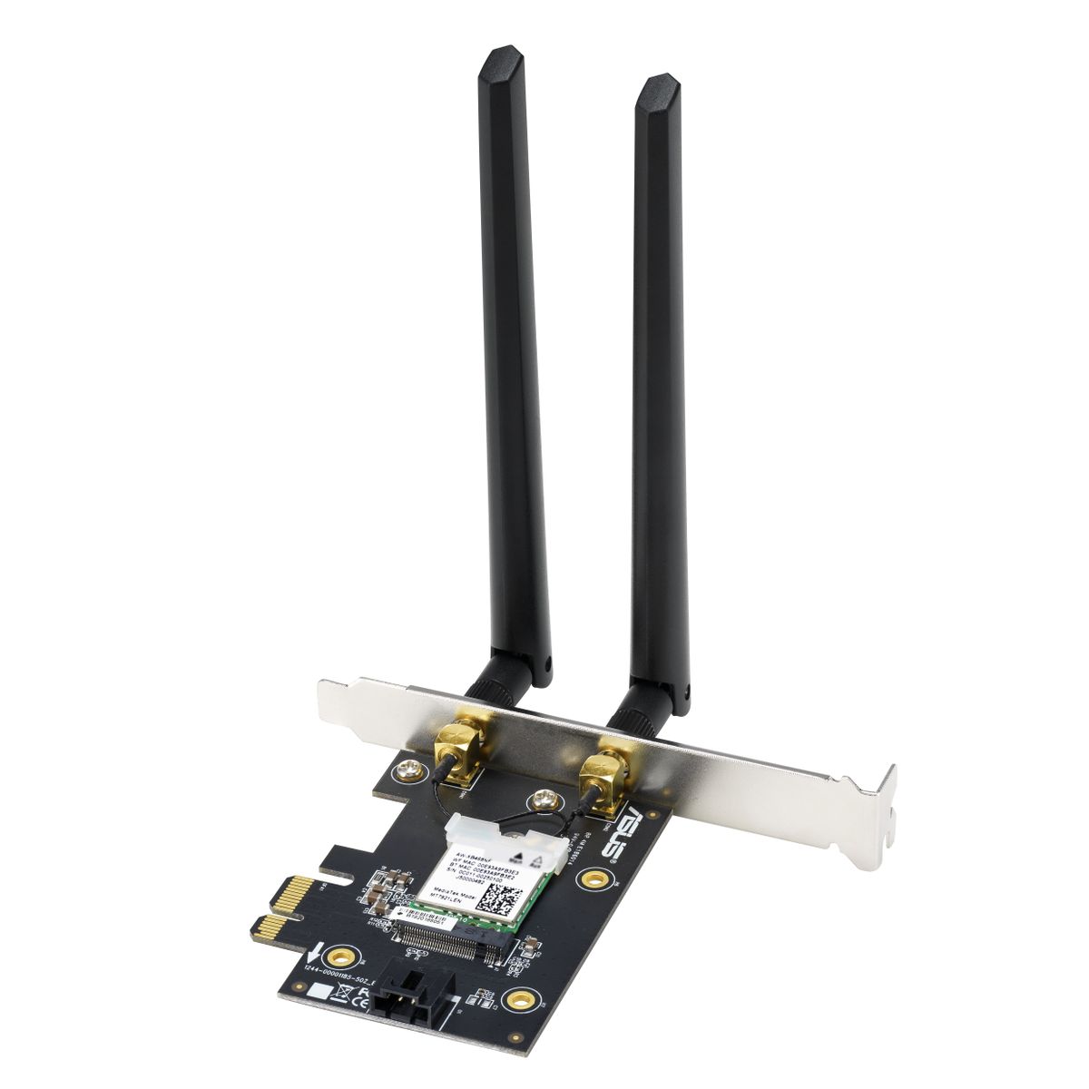 ASUS PCE-AX1800 PCI-E Wi-Fi 6 (802.11ax) AX1800 Dual Band mit Bluetooth 5.2, WPA3, OFDMA und MU-MIMO Netzwerksicherheit, 90IG07A0-MO0B00, Schwarz 1800 Mbit/s Bluetooth 5.2