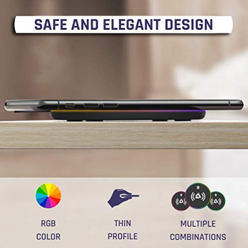 Klim UFO kabellose Qi zertifizierte RGB Ladestation für iPhone Samsung Huawei ..