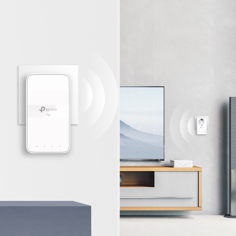 TP-Link AC1200 AV1000 Gigabit WLAN Powerline Adapter Kit mit Steckdose