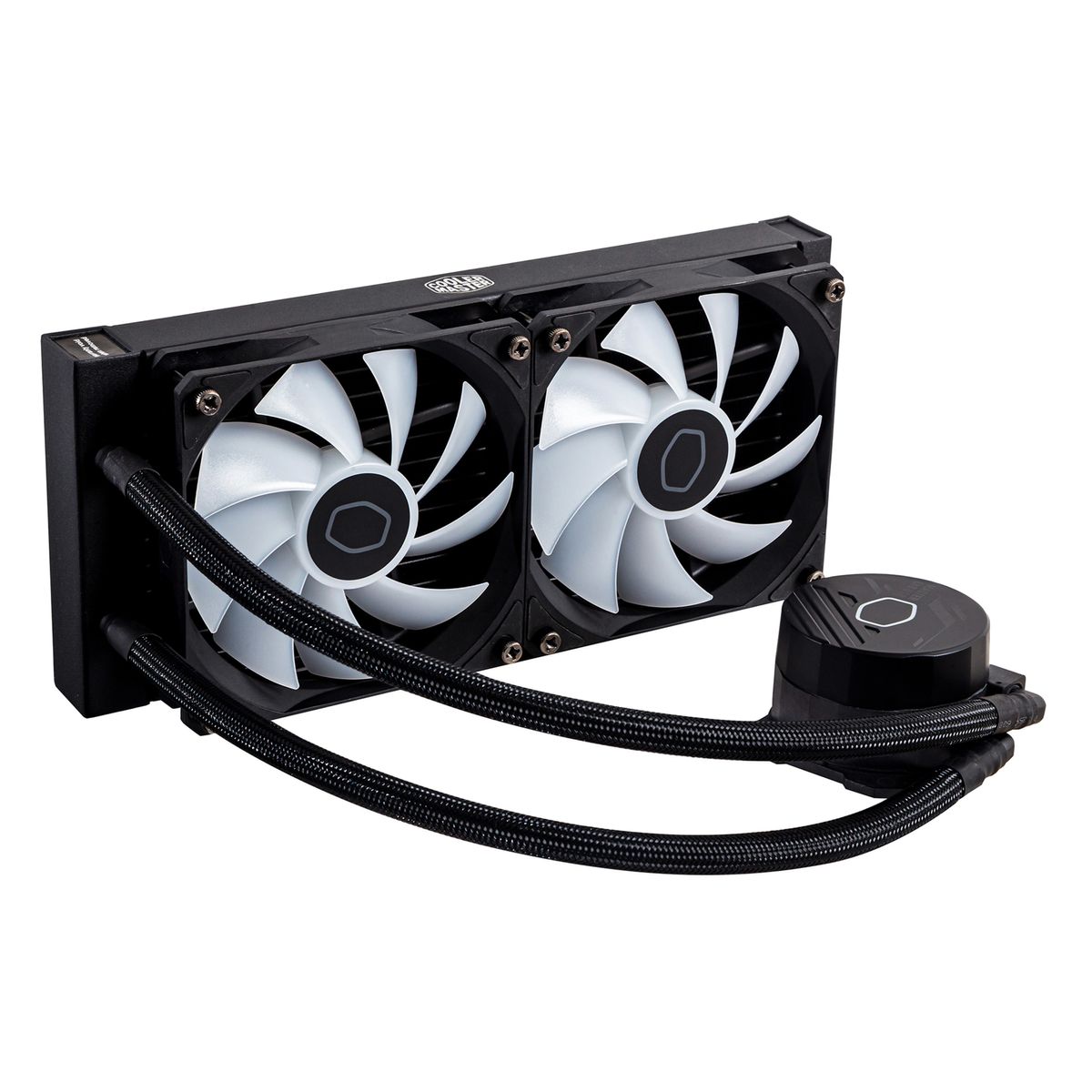 Cooler Master MasterLiquid 240L Core ARGB 240 mm Prozessor-Flüssigkeitskühlung, Dual 120 mm PWM Lüfter, ARGB, Schwarz