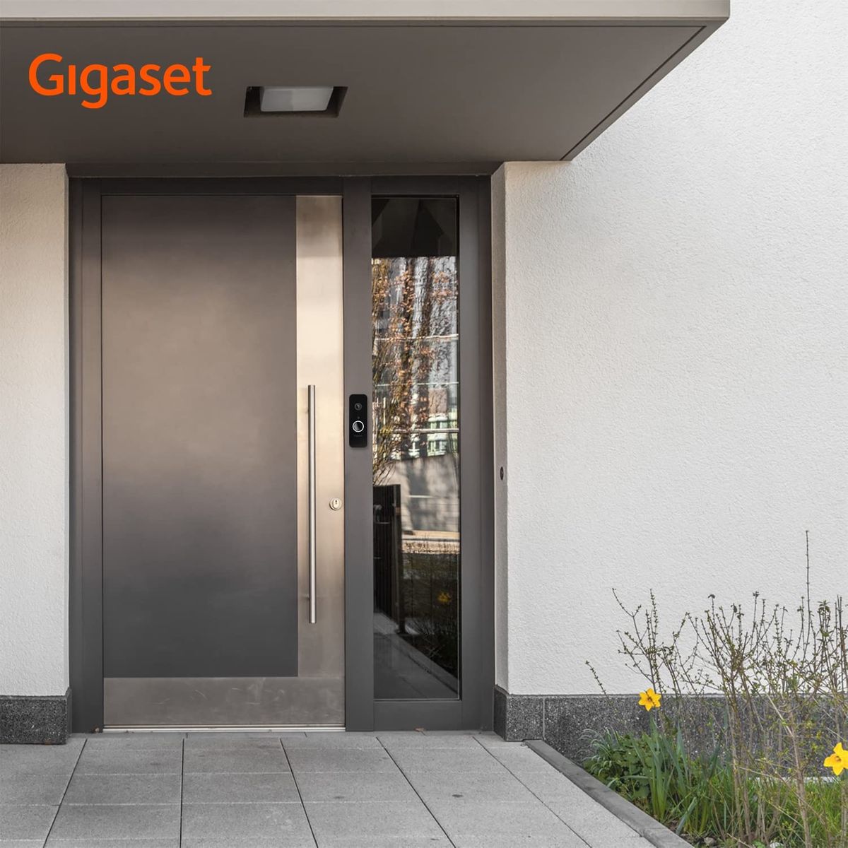 Gigaset Doorbell - Smart-Home Türklingel zur Überwachung der Eingangstür mit Echtzeit-Videoübertragung in Full HD, Push-Nachricht bei Bewegungen und Klingeln - App-Steuerung, schwarz Smart Doorbell ONE X