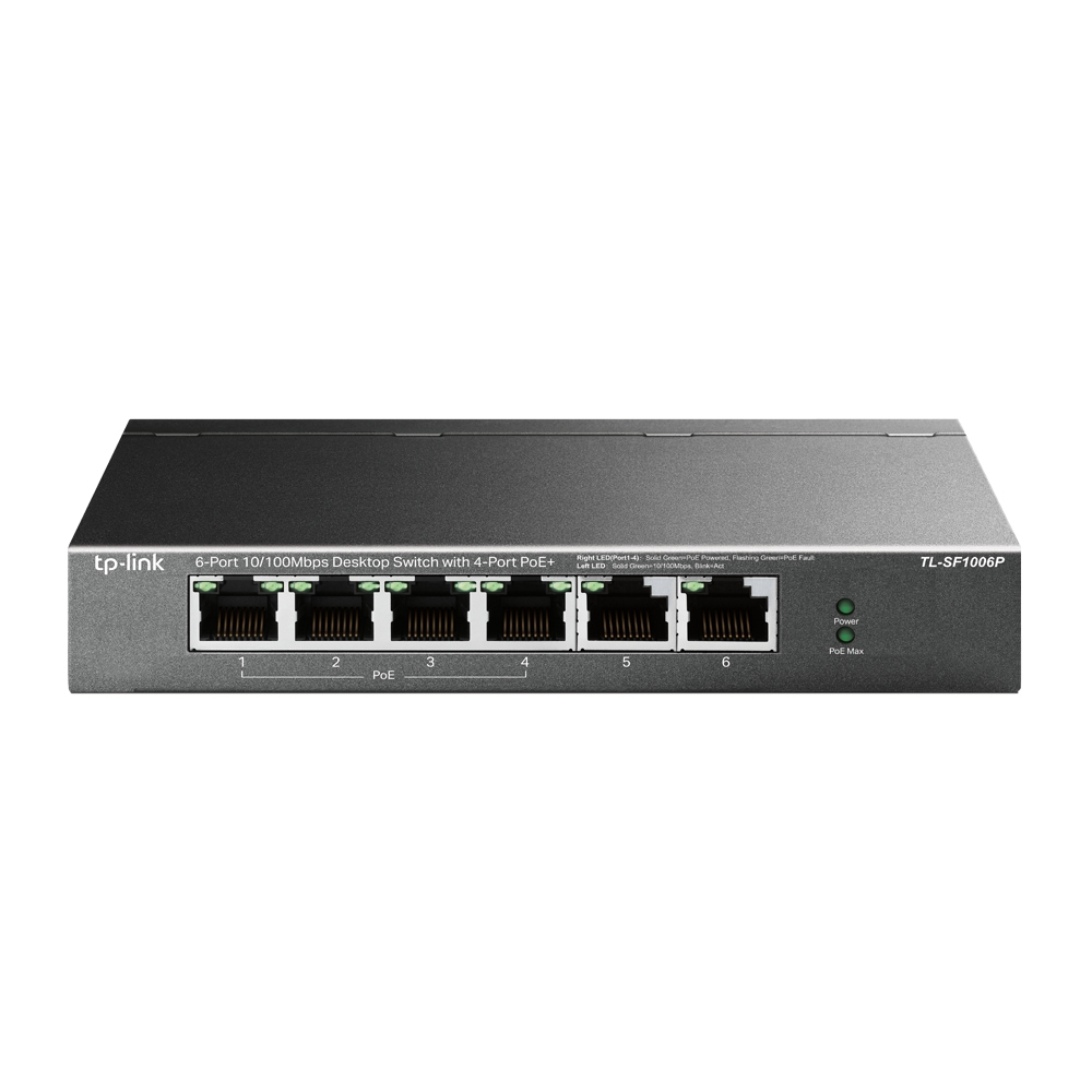 TP-Link 6-Port 10/100Mbit/s-Desktop-Switch mit 4-Port PoE+ V3