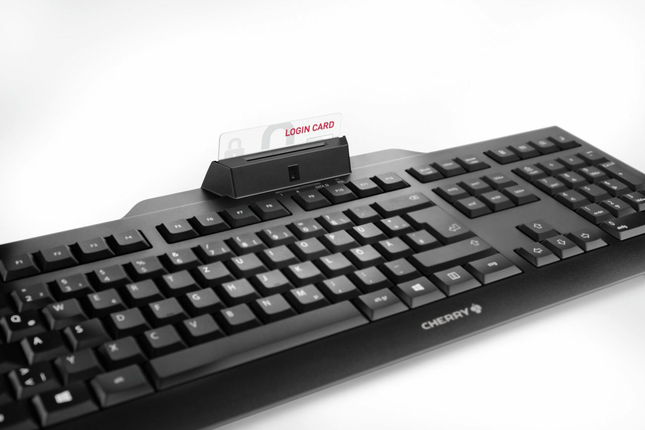 CHERRY KC 1000 SC Kabelgebundene Sicherheitstastatur mit Smart Card Terminal, Smart Card Reader, PIN-Eingabe - (CHE Layout - QWERTZ)