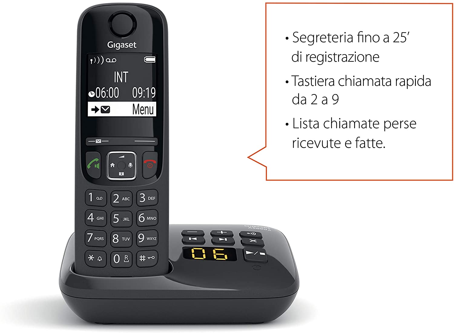 Gigaset AS690A Duo Cordless Telephone High Quality Handsfree Illuminated Keypad Large Display List of Made Received Missed Calls