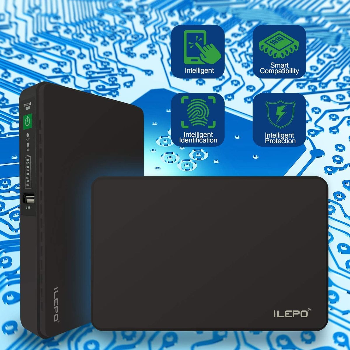 iNepo Mini ups Uninterruptible Power Supply for Wireless Router, Modem, Camera. (Black)