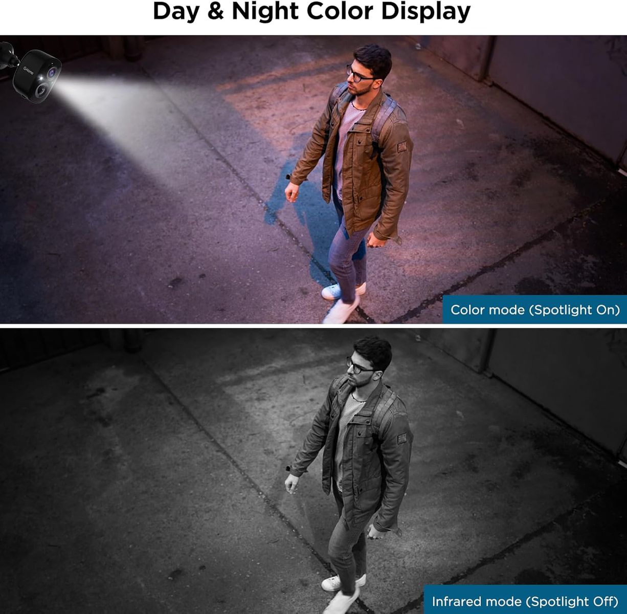 G-Homa Überwachungskamera Aussen Akku, Kabellose Überwachungskamera außen/innen