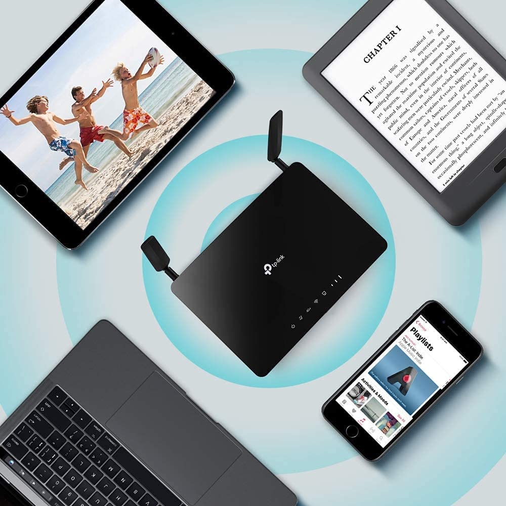 TP-Link AC1200 4G+ Cat6 Wireless Dual Band Gigabit Router 4G/3G Network SIM Slot Unlocked MU-MIMO Technology No Configuration Required Supports Guest Network Parent Control