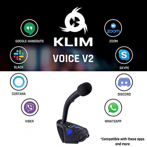 KLIM Voice V2 Desktop Mikrofon PC & MacOS & PS4 schwarz/blau