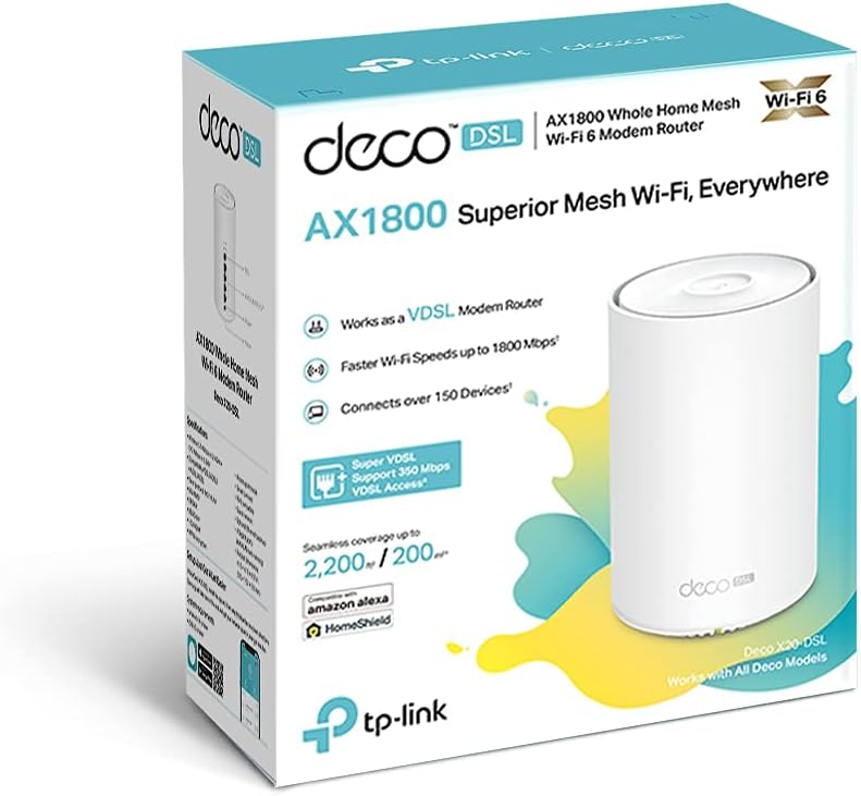 TP-Link Deco X20-DSL Dual-Band (2,4 GHz/5 GHz) Wi-Fi 6 (802.11ax) Weiß