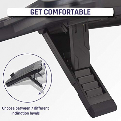 KLIM Rainbow + Laptop-Kühler mit RGB-Beleuchtung + 11" - 17" + Spiele-Laptop-Kühler für den Schreibtisch + USB Lüfter + stabile und robuste Aluminiumkonstruktion + Kompatibel mit Mac & PS4 + NEU 2020