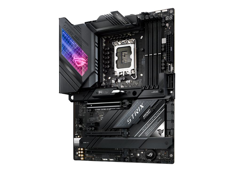 ASUS ROG STRIX Z690-E GAMING WIFI Mainboard, Intel Z690 LGA1700, ATX, DDR5, PCIe 5.0, M.2 NVMe, Wi‑Fi 6E, 2.5Gb Ethernet, Bluetooth 5.2, 7.1 Audio