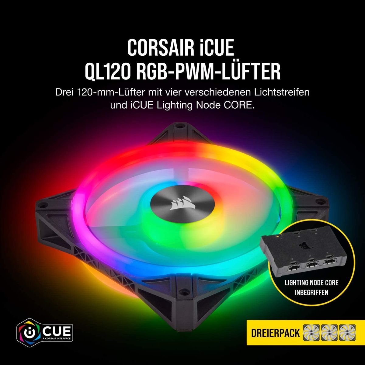 Corsair CO-9050098-WW Computer Cooling Component Computer Case Fan 12 cm Black, Gray