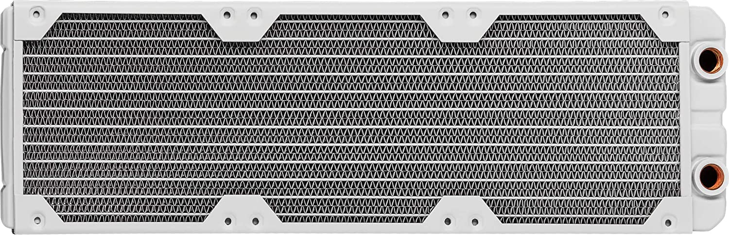 Corsair Hydro X Series XR5 Radiator 360 mm (Drei 120-mm-Lüfterbefestigungen, Einfache Installation, Kupferkonstruktion, Hochwertige Polyurethan-Beschichtung, Integrierte Schraubenführungen) Weiß Weiß 360 mm Dick
