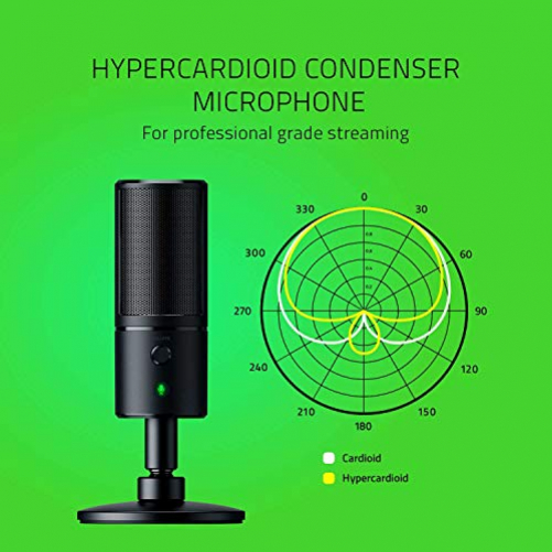 Razer Seiren Emote Microphone USB Streaming Broadcasting 8-Bit Emoticon LED Display Black