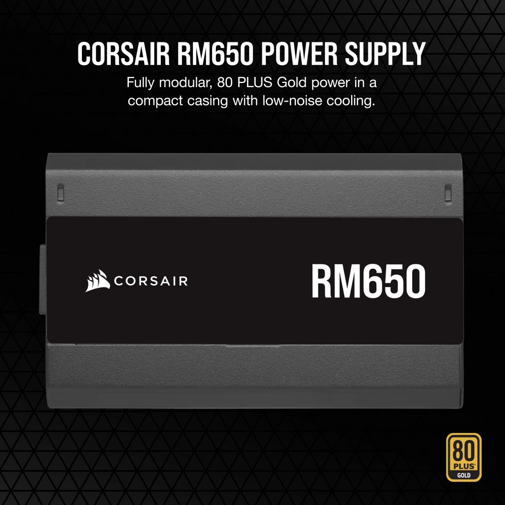 Corsair RM650 RM Series 650 W ATX Netzteil, 80 PLUS Gold, Vollmodular, 12 cm Lüfter, 24-pin ATX, Schwarz