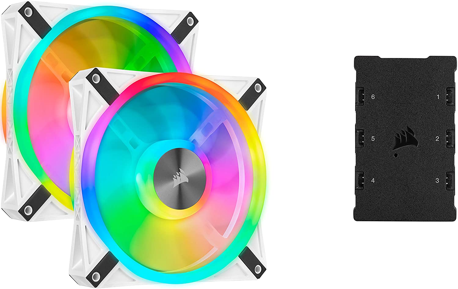 Corsair iCUE QL140 RGB, 140-mm-RGB-LED-PWM-Lüfter (68 Einzeln Ansteuerbare RGB-LEDs, Schwindigkeiten Bis zu 1,250 U Doppelpack
