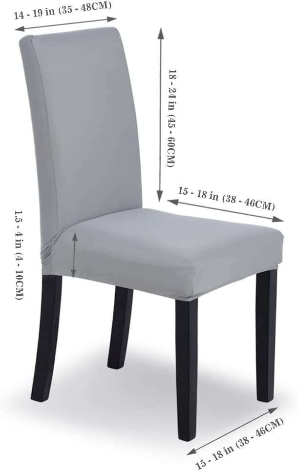 Veakii R Stuhlhussen 4 Stück Elastische Moderne Beschützer Stuhlhussen, Stuhl Abdeckungen für Haus Esszimmer Moderne Hochzeit Bouquet, Hotel, Restaurant Dekor（Hellgrau） Hellgrau 4 Stück