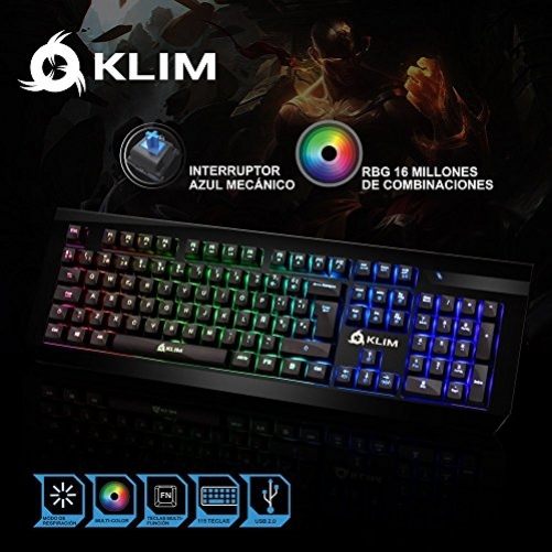 KLIM Domination Mechanische RGB Gaming Tastatur Wired ES-Layout