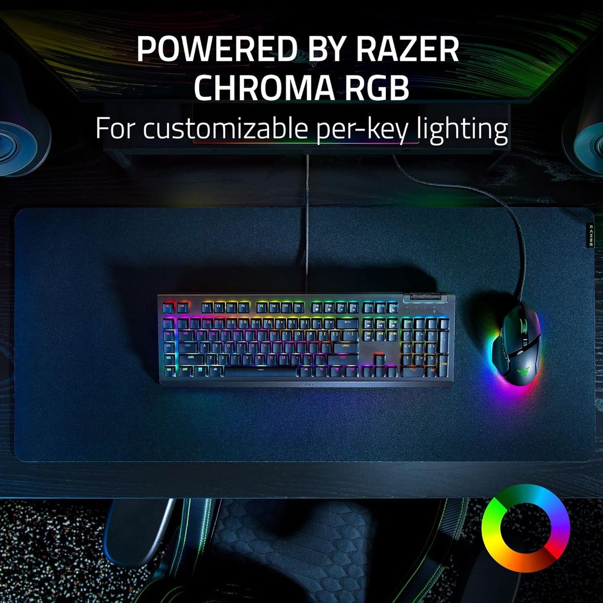 Razer BlackWidow V4 X Gaming Keyboard 6 Macro Keys Green Switches Chroma RGB USA Layout QWERTY ISO