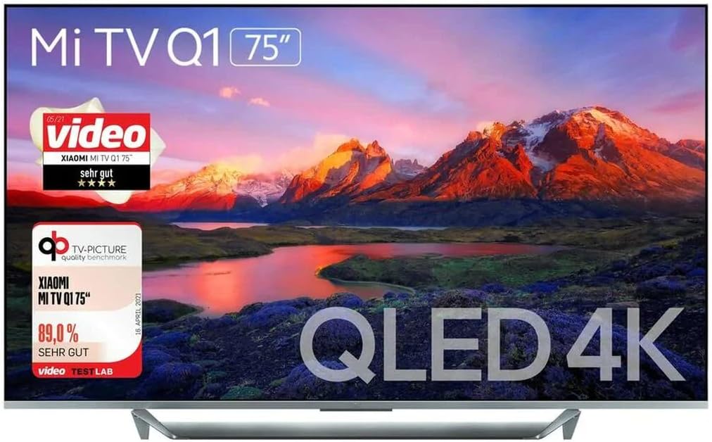 Xiaomi Q1 QLED Smart TV 75 Zoll (Frameless, Metal Design, UHD,120Hz, Dolby Vision, HDR 10+, 192-Zone Local dimming, Android 10.0, Netflix,Google Assistant, Bluetooth, HDMI 2.1, USB)