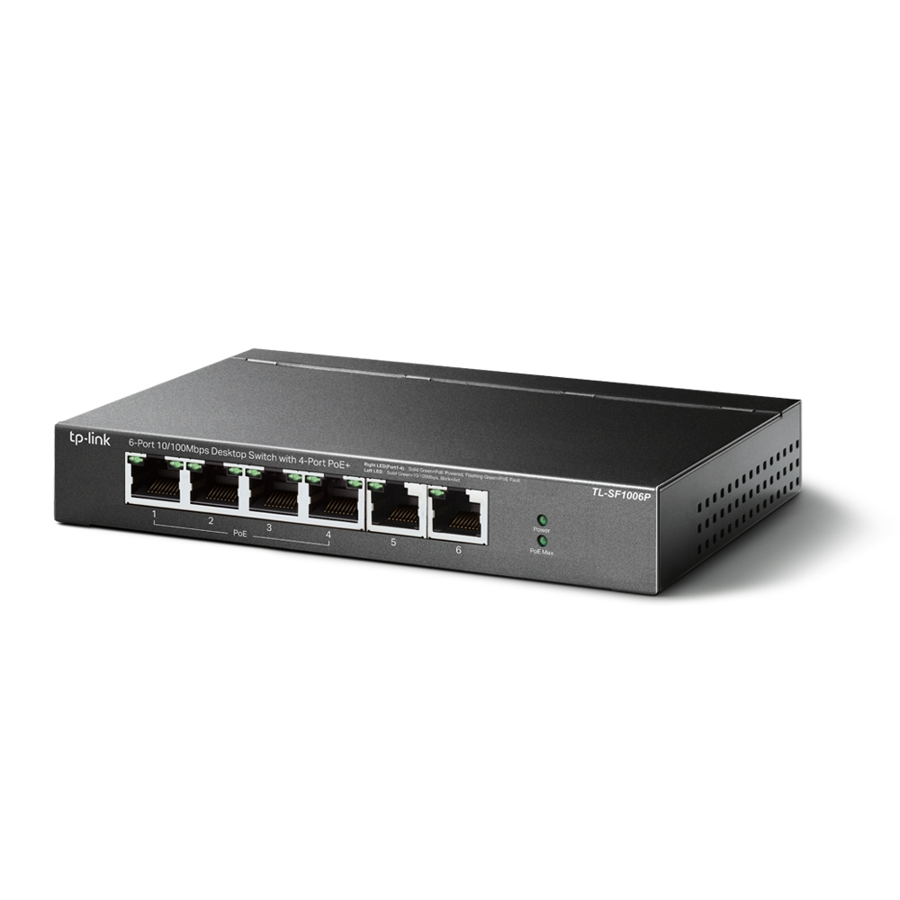 TP-Link 6-Port 10/100Mbit/s-Desktop-Switch mit 4-Port PoE+ V3
