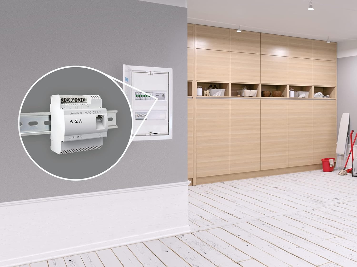 devolo 8550 Powerline Adapter Magic 2 LAN DINrail Hutschienen Adapter -bis 2.400 Mbit/s Internet aus dem Verteilerkasten, professionelles Heimnetzwerk, grau