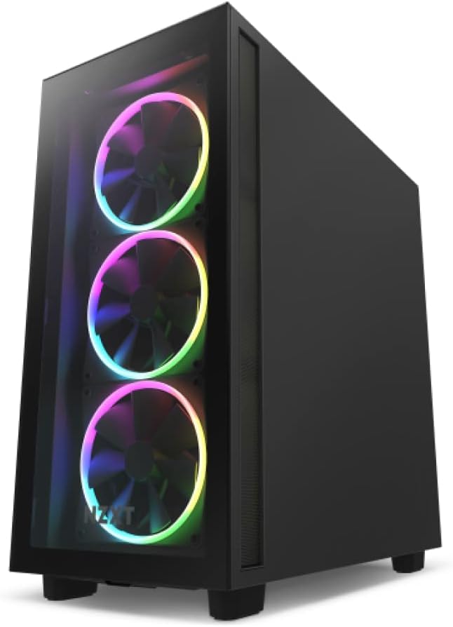 NZXT F120 RGB 3er-Pack Gehäuselüfter 120 mm, bis 1800 RPM, 27,5 dB, 18 RGB-LEDs, FDB Lager, 4-Pin, Schwarz