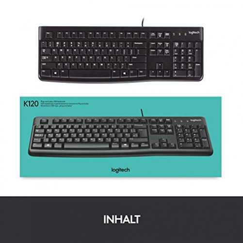 Logitech K120 Tastatur USB Tastatur schwarz ES-Layout