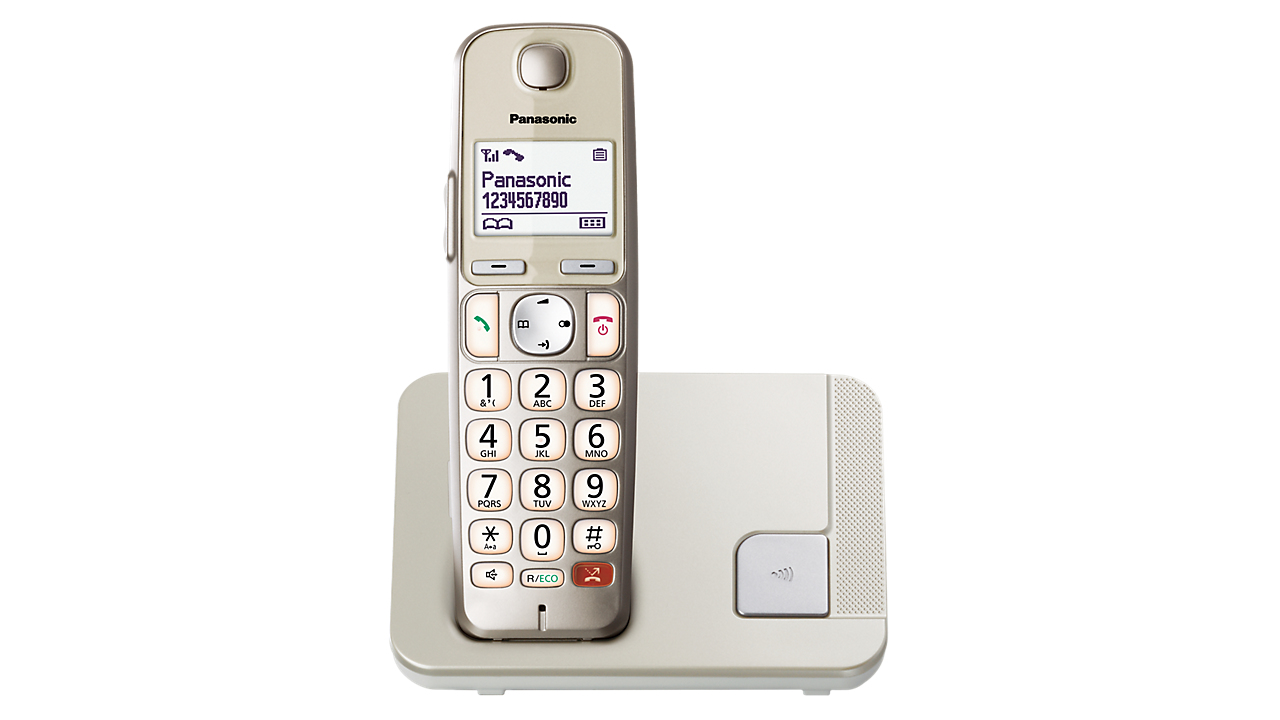 Panasonic KX-TGE250GN Schnurlostelefon (Bis zu 1.000 Telefonnummern sperren, übersichtliche Schriftgröße mit starkem Kontrast , extra lauter Hörer, Voll-Duplex Freisprechen) 1 Schnurlostelefon Single