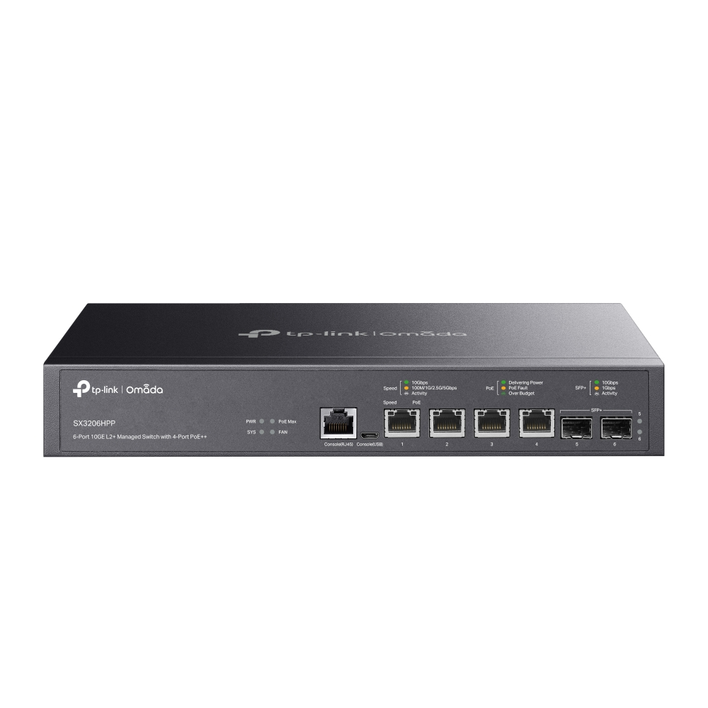 TP-Link Omada SX3206HPP Netzwerk-Switch Managed L2+ 10G Ethernet (100/1000/10000) Power over Ethernet (PoE) Schwarz